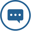 Icon of a speech bubble with 3 dots